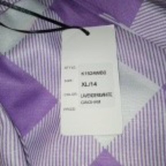 Unique Vintage Lavender and White Gingham  Flair Skirt Size 1X (16) NWT - Picture 4 of 7